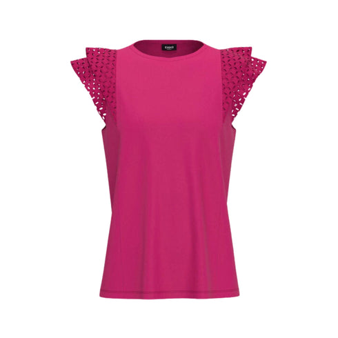 T-shirt Donna con maniche in Sangallo Fucsia Marella- Francavilla Moda